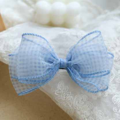 Girls Checked Bow Accessories Headwear