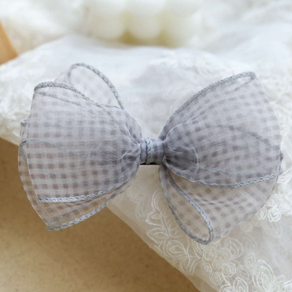 Girls Checked Bow Accessories Headwear