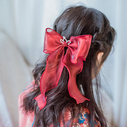 Girls Solid Color Bow Accessories Headwear