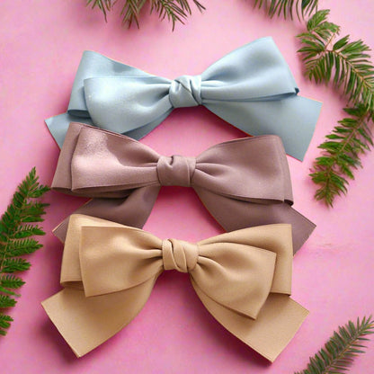 Girls Solid Color Bow Accessories Headwear