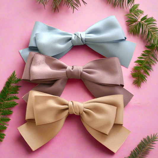 Girls Solid Color Bow Accessories Headwear