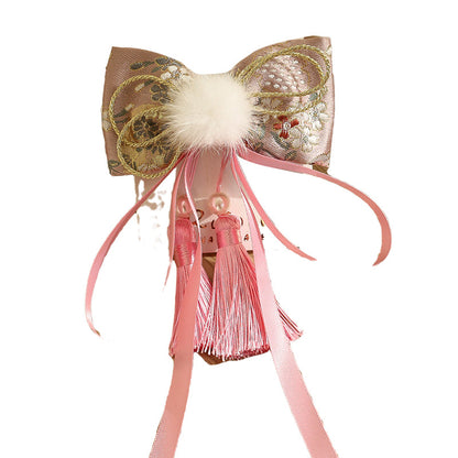 Girls Flower Bow Embroidered Accessories Headwear