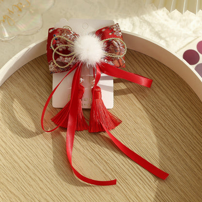 Girls Flower Bow Embroidered Accessories Headwear