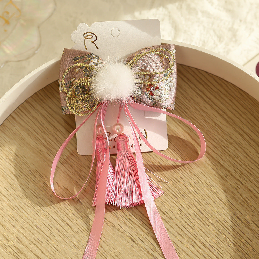 Girls Flower Bow Embroidered Accessories Headwear