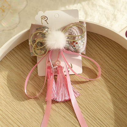 Girls Flower Bow Embroidered Accessories Headwear