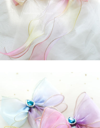 Girls Color-blocking Bow Accessories Headwear