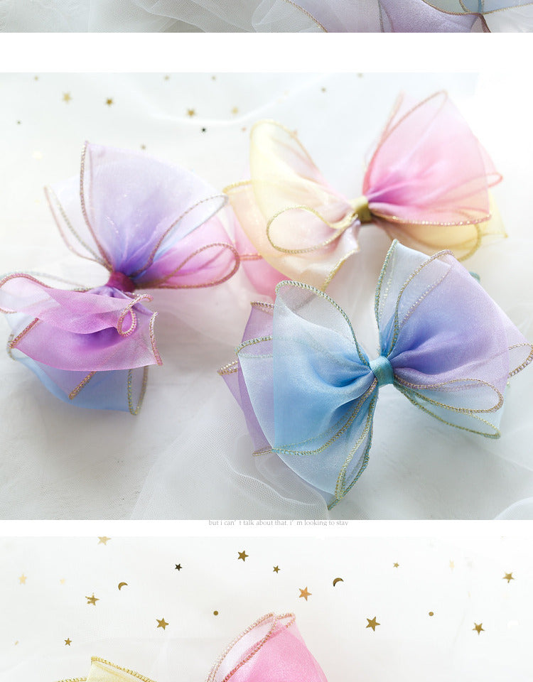 Girls Color-blocking Bow Accessories Headwear