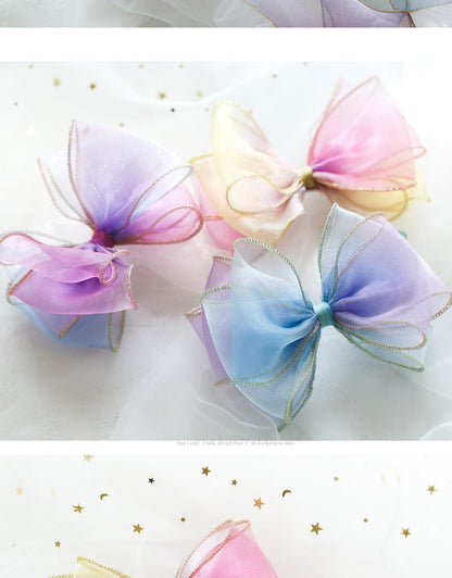 Girls Color-blocking Bow Accessories Headwear
