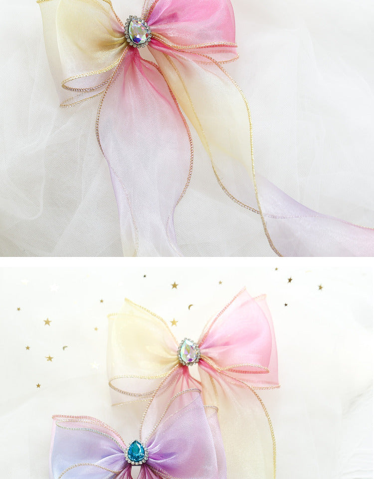Girls Color-blocking Bow Accessories Headwear