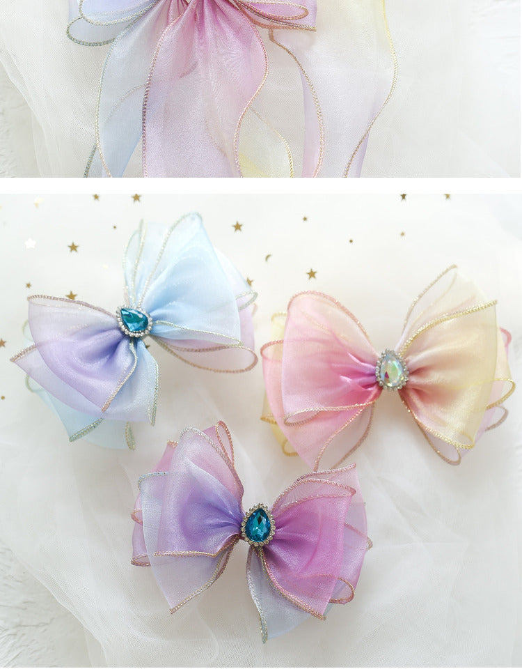 Girls Color-blocking Bow Accessories Headwear