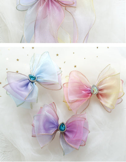 Girls Color-blocking Bow Accessories Headwear