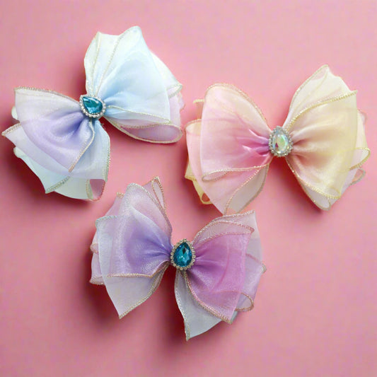 Girls Color-blocking Bow Accessories Headwear