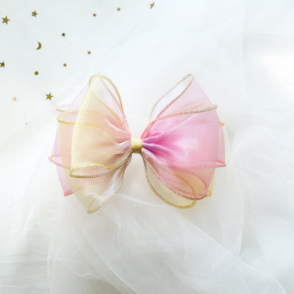 Girls Color-blocking Bow Accessories Headwear