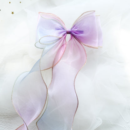 Girls Color-blocking Bow Accessories Headwear