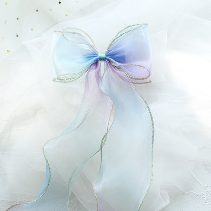 Girls Color-blocking Bow Accessories Headwear
