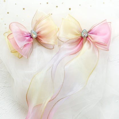 Girls Color-blocking Bow Accessories Headwear