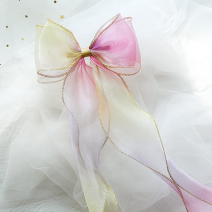 Girls Color-blocking Bow Accessories Headwear