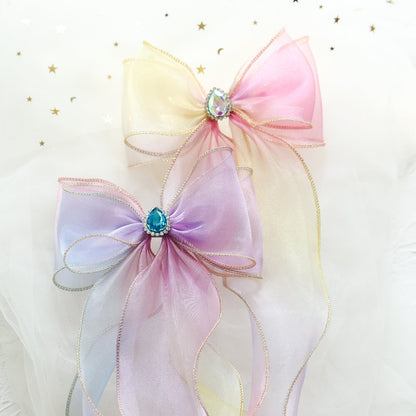 Girls Color-blocking Bow Accessories Headwear