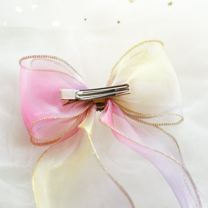 Girls Color-blocking Bow Accessories Headwear