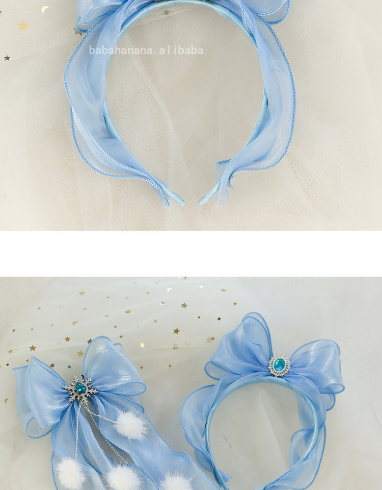 Girls Solid Color Bow Accessories Headwear