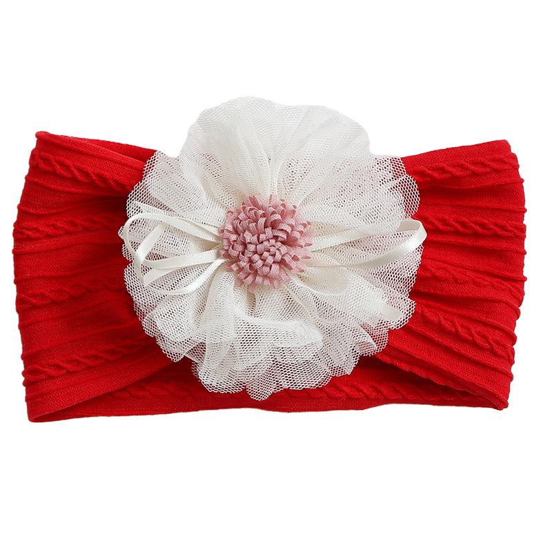 Girls Solid Color Flower Accessories Headwear