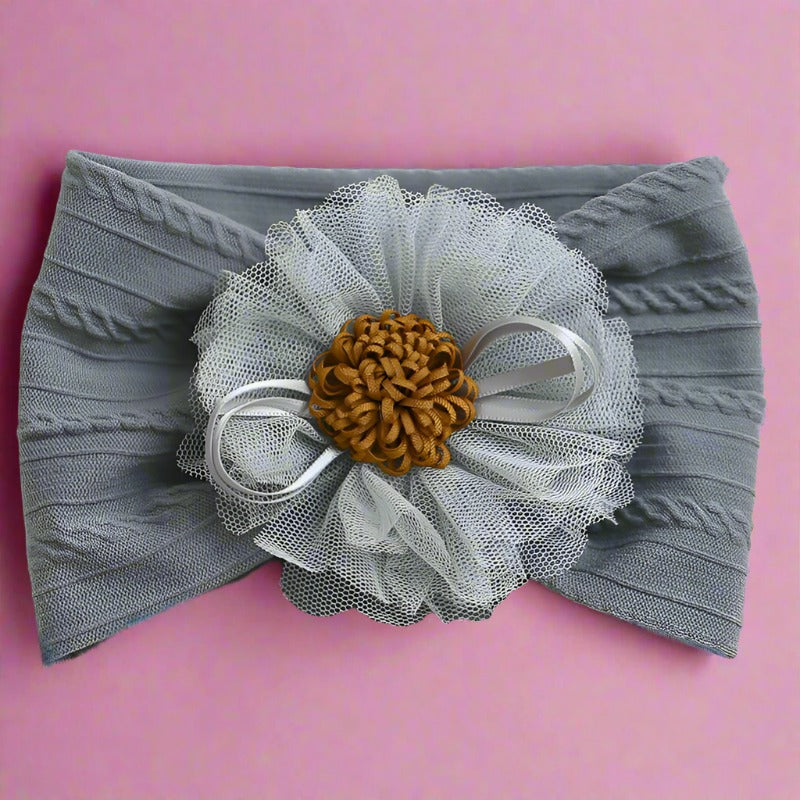 Girls Solid Color Flower Accessories Headwear