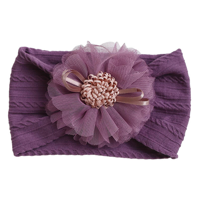 Girls Solid Color Flower Accessories Headwear