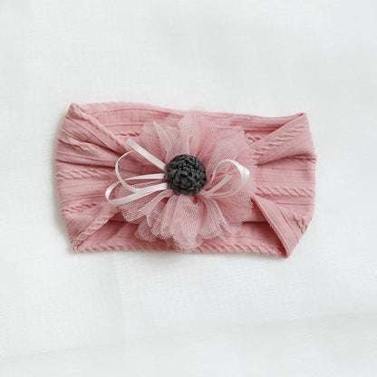 Girls Solid Color Flower Accessories Headwear