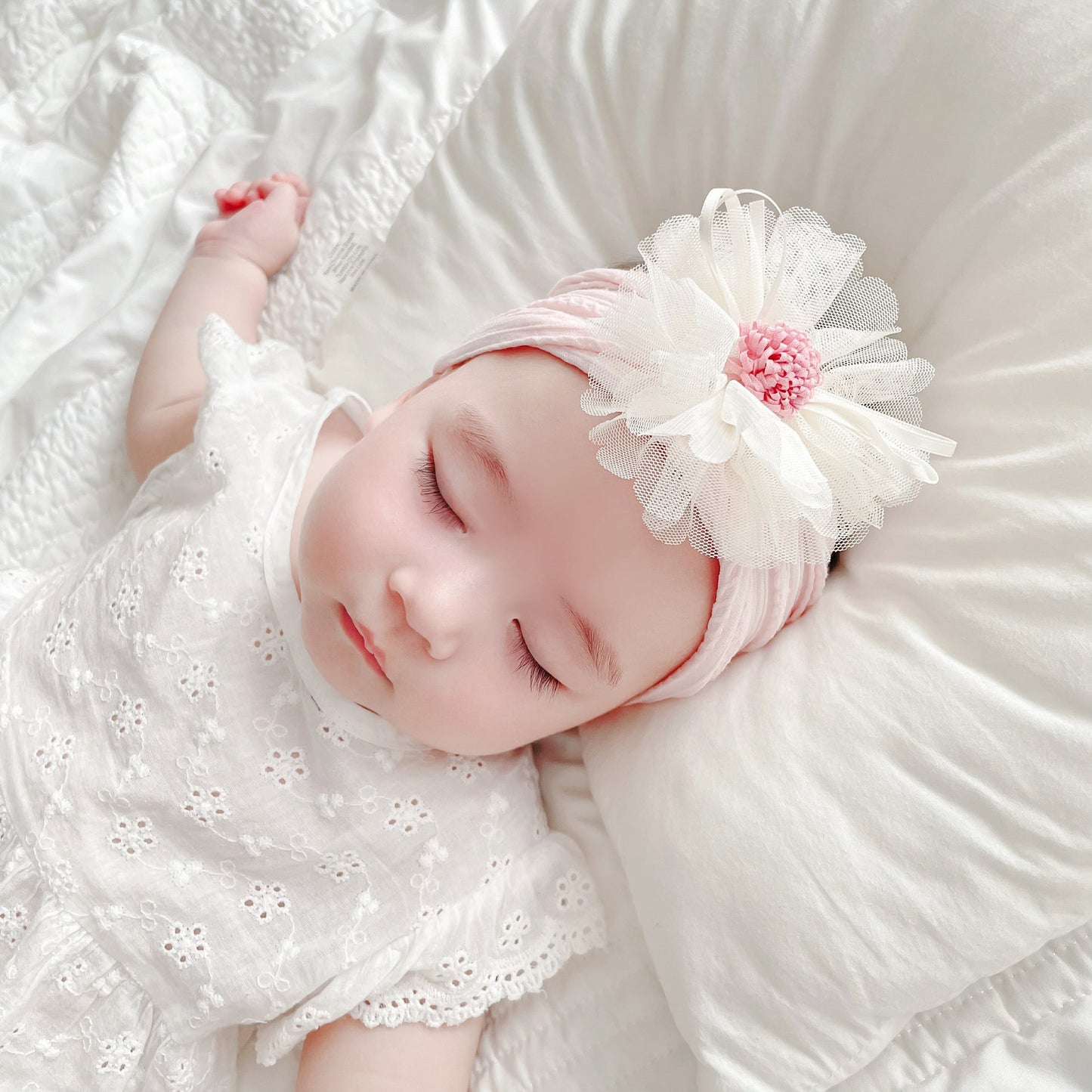 Girls Solid Color Flower Accessories Headwear