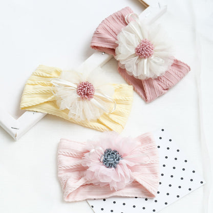 Girls Solid Color Flower Accessories Headwear