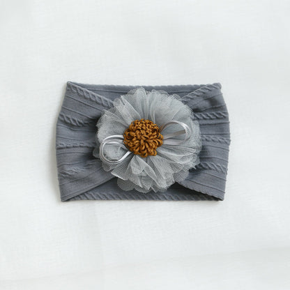 Girls Solid Color Flower Accessories Headwear