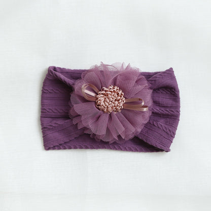 Girls Solid Color Flower Accessories Headwear