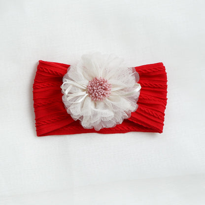 Girls Solid Color Flower Accessories Headwear