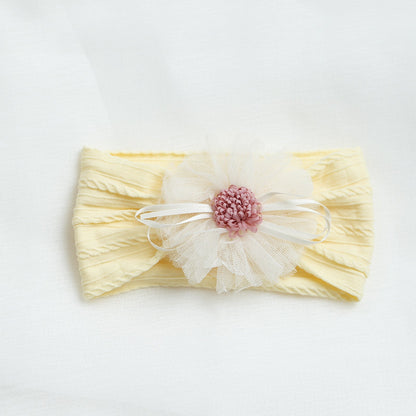 Girls Solid Color Flower Accessories Headwear
