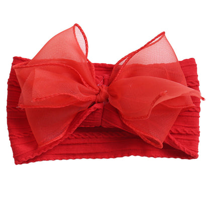 Girls Solid Color Polka dots Bow Accessories Headwear
