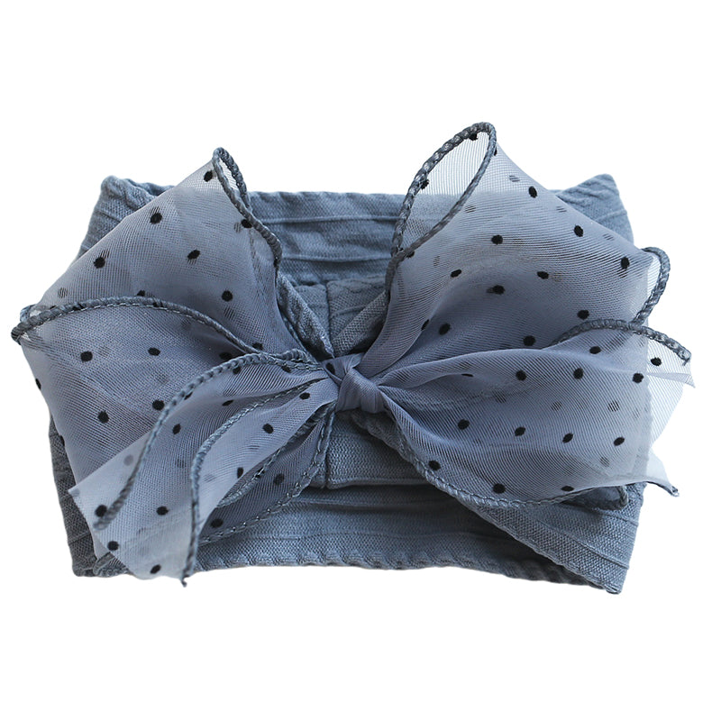 Girls Solid Color Polka dots Bow Accessories Headwear