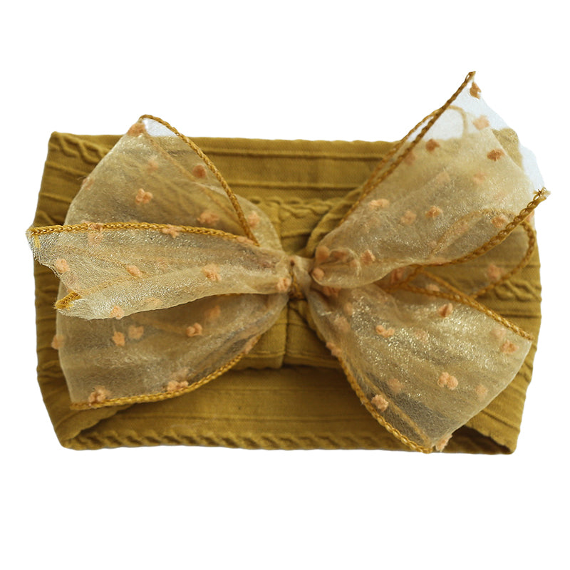 Girls Solid Color Polka dots Bow Accessories Headwear