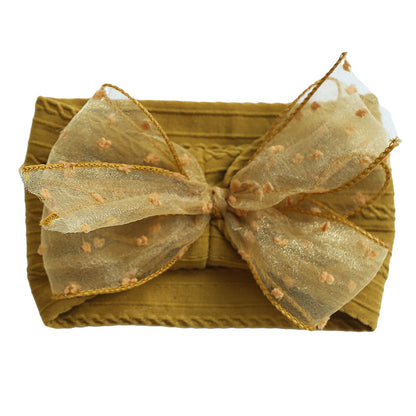 Girls Solid Color Polka dots Bow Accessories Headwear