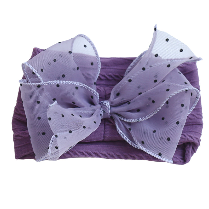 Girls Solid Color Polka dots Bow Accessories Headwear