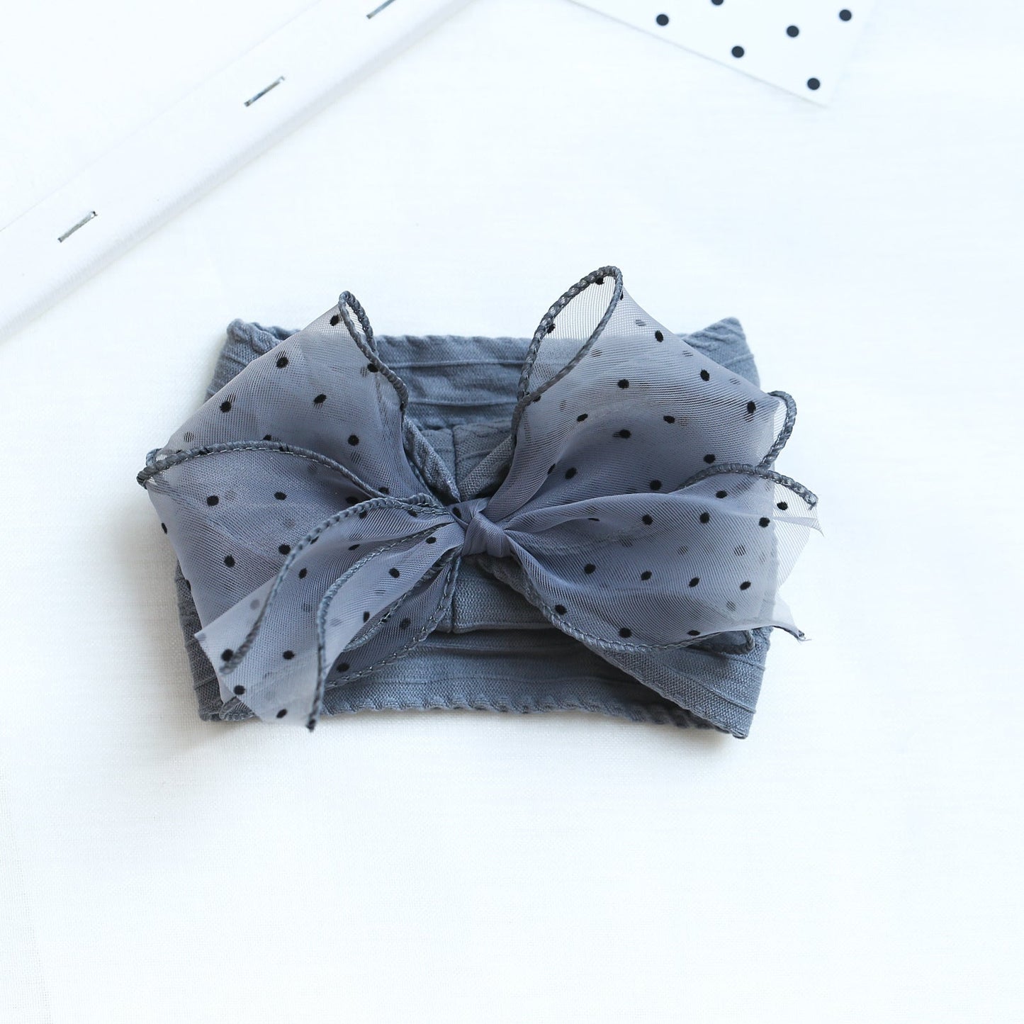 Girls Solid Color Polka dots Bow Accessories Headwear