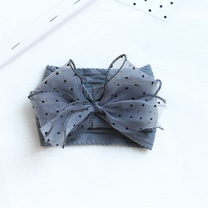 Girls Solid Color Polka dots Bow Accessories Headwear