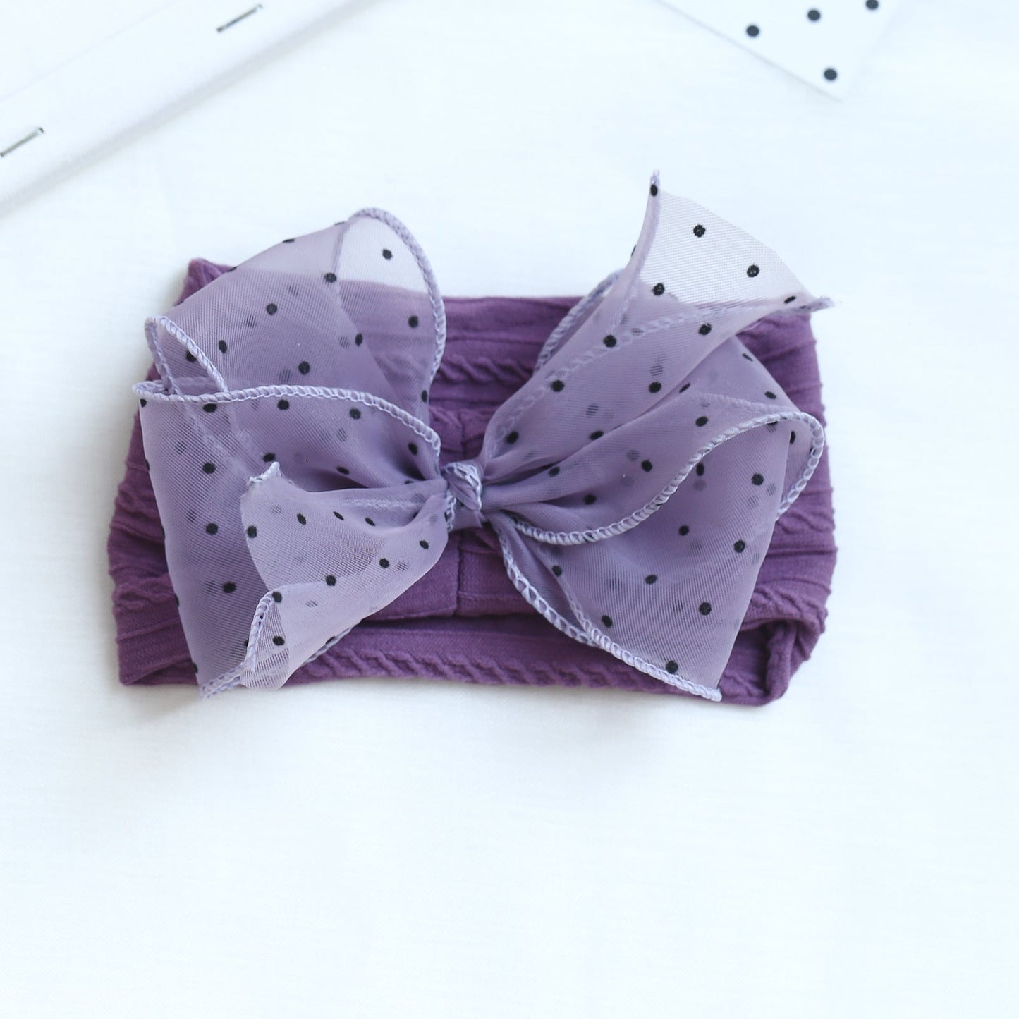 Girls Solid Color Polka dots Bow Accessories Headwear
