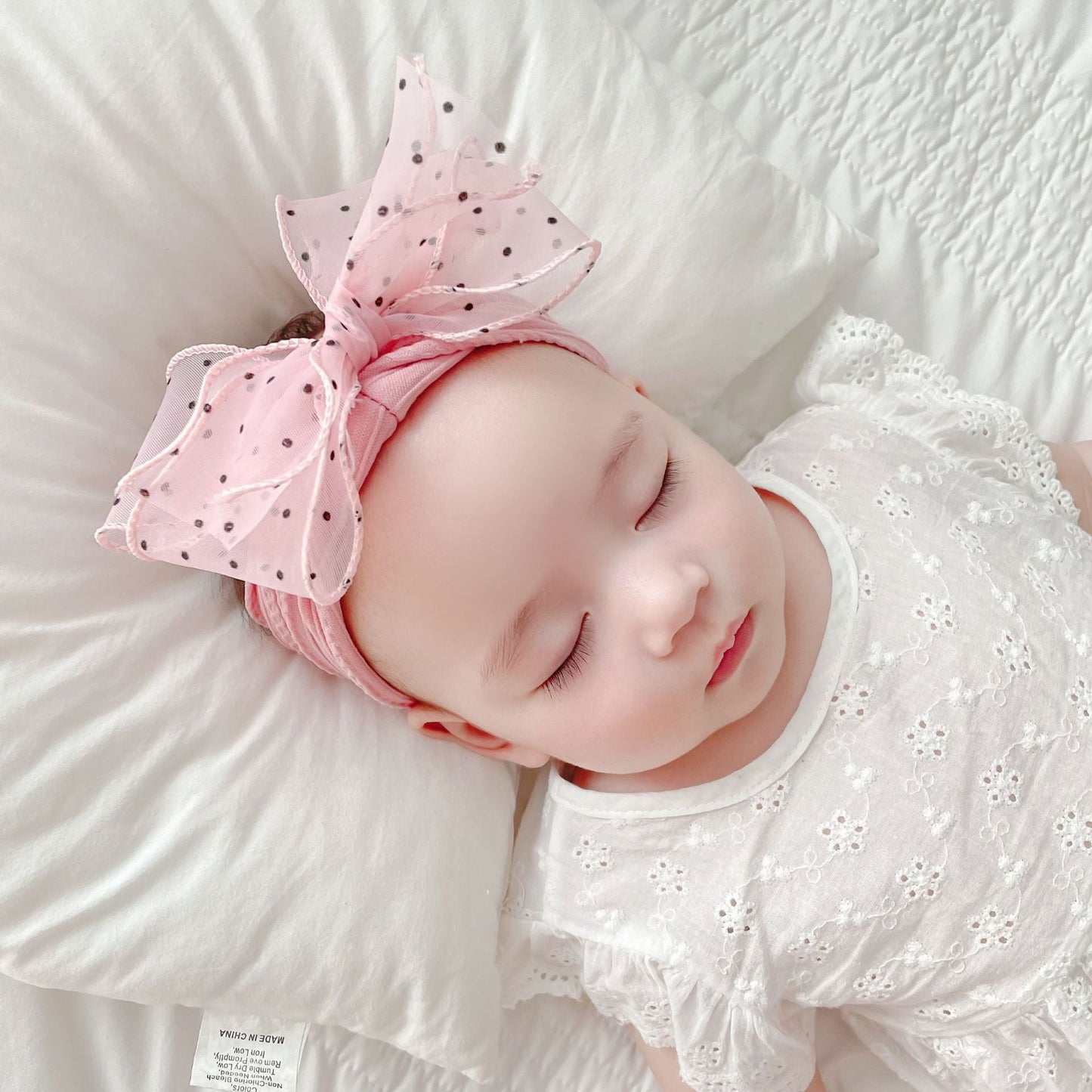 Girls Solid Color Polka dots Bow Accessories Headwear