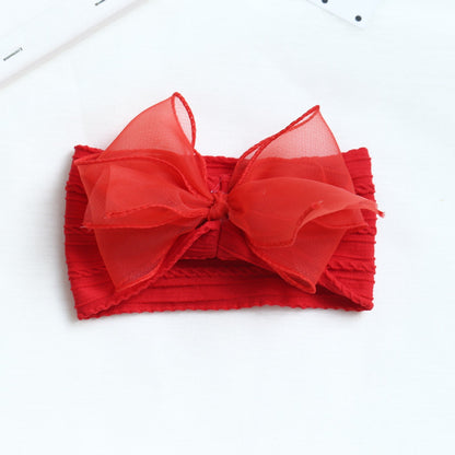 Girls Solid Color Polka dots Bow Accessories Headwear