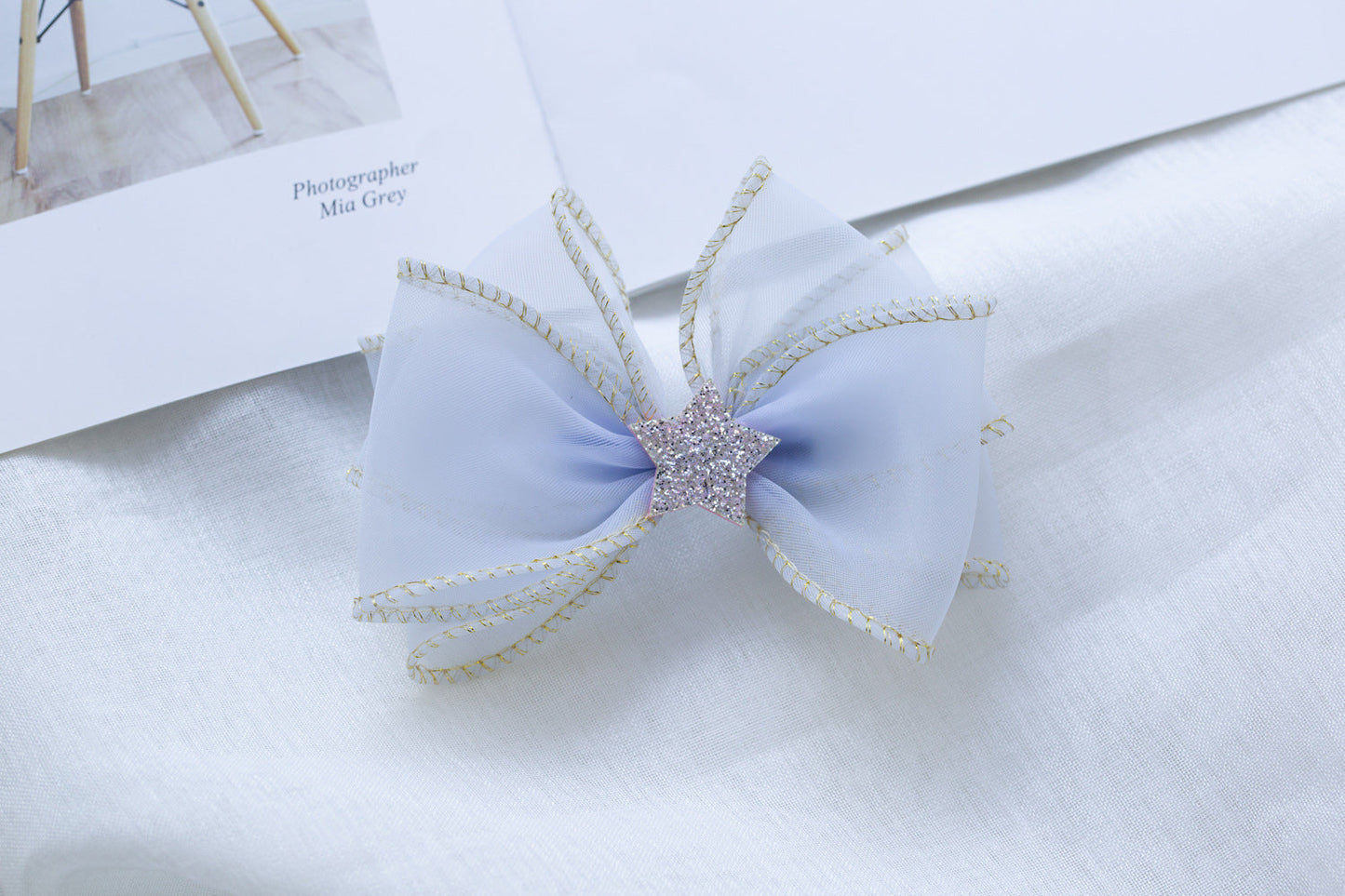 Girls Solid Color Star Bow Accessories Headwear