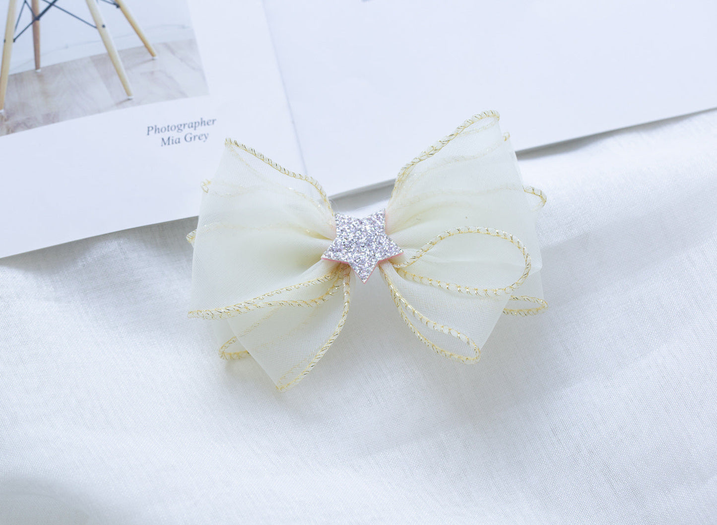Girls Solid Color Star Bow Accessories Headwear