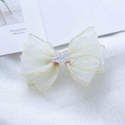 Girls Solid Color Star Bow Accessories Headwear