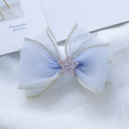 Girls Solid Color Star Bow Accessories Headwear