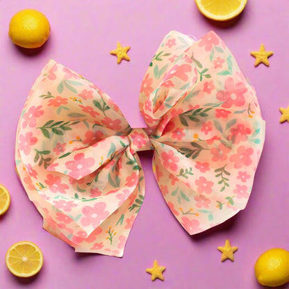 Girls Flower Bow Print Accessories Headwear