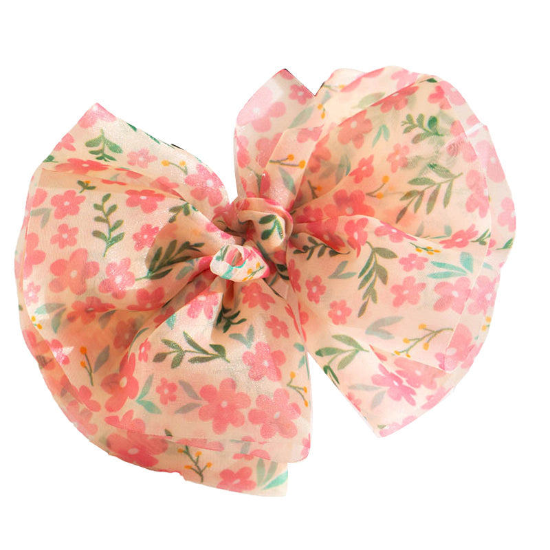 Girls Flower Bow Print Accessories Headwear